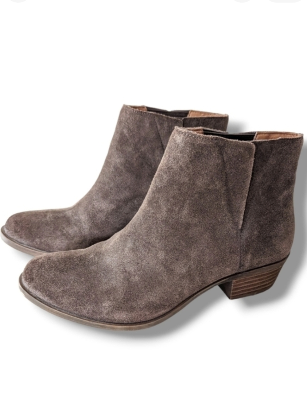 Lucky Brand Benissa Leather Ankle Boots 7.5‎ Brown Suede Classic Bootie